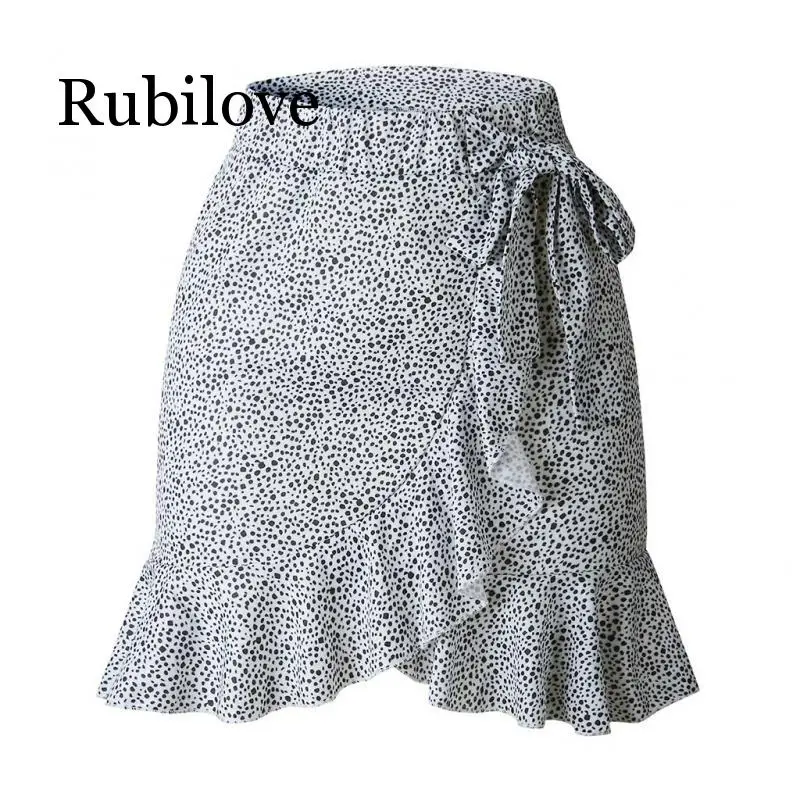 

Rubilove Women skirt Summer Fashion Retro High Waist Evening Party Short Print Skirt Daily skirt tutu Casual 2019