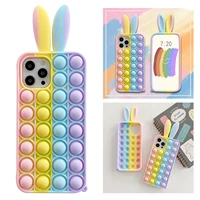 push stress relief case for iphone 12 mini 11 pro fidget toys press soft silicone cover for iphone xr xs max 7 8 plus se 2