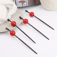 new woman candy color hair sticks sweet simple ball stick flower ball head hair style decorated hair accessories hari clip t1466