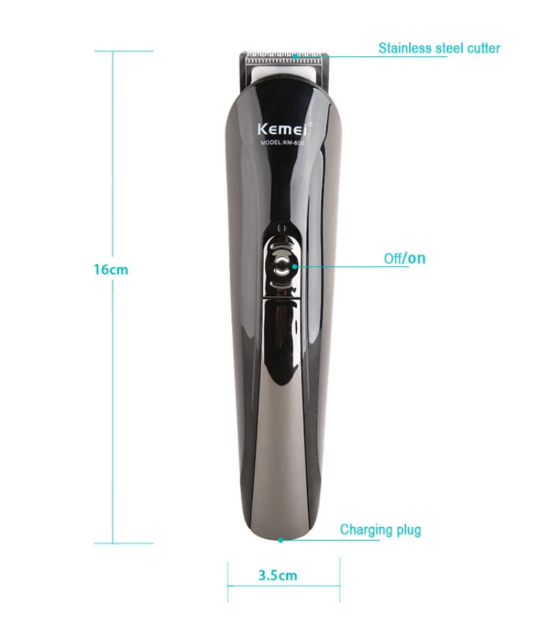 Kemei триммер для волос 6 в 1 перезаряжаемая титановая машинка стрижки