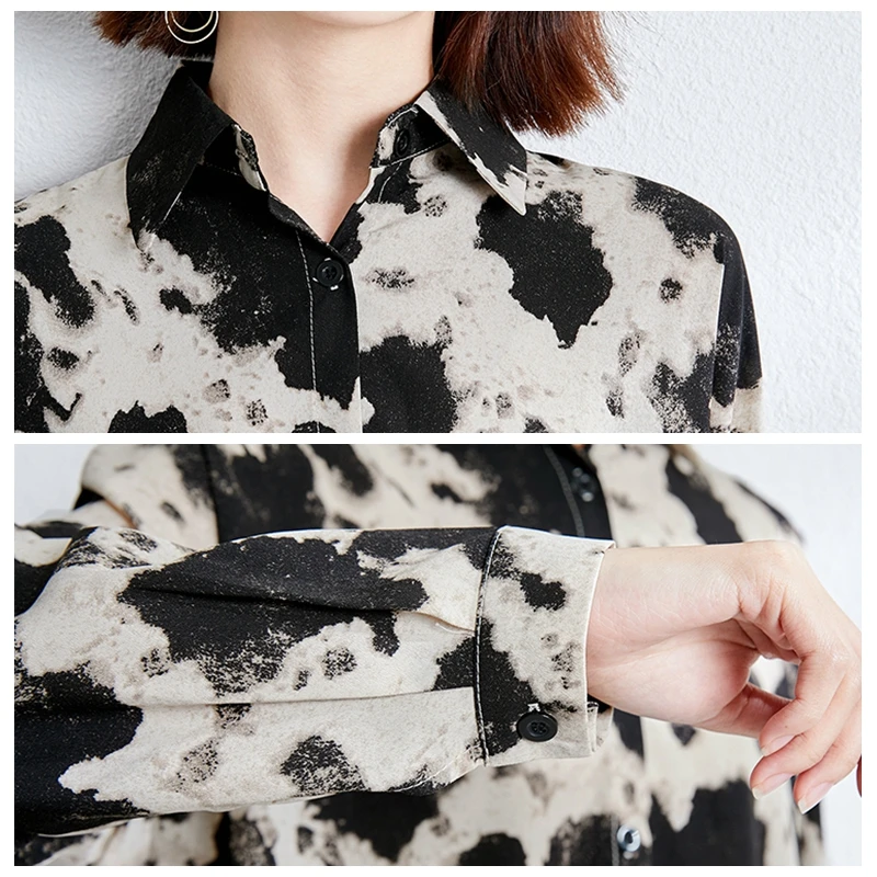 

Women leopard shirts vintage spring autumn ladies casual leopard print chiffon shirts women all-match blouse female tops