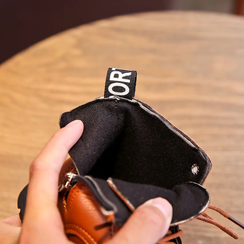 COZULMA/осенние детские ботильоны обувь с перфорацией типа броги для мальчиков и