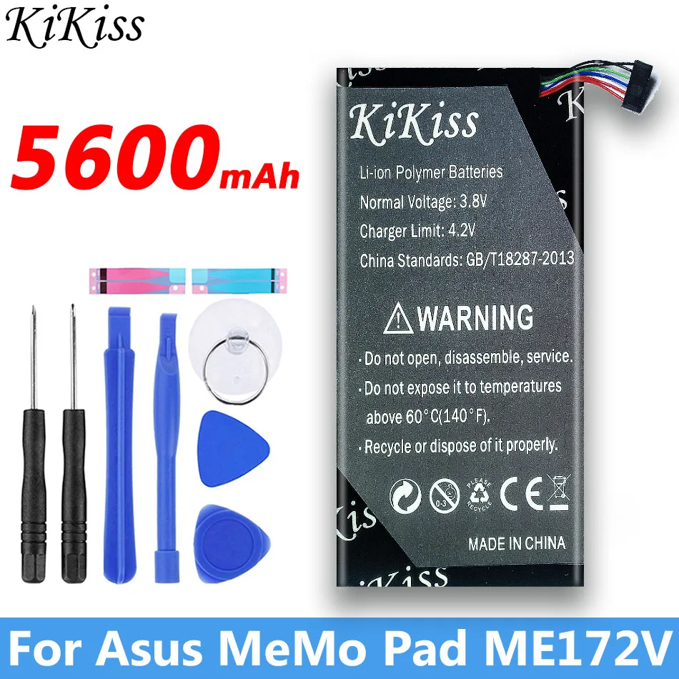 Сменный аккумулятор KiKiss 5600 мАч для планшета ASUS Fonepad MeMoPad ME172V K004 ME371MG ME371