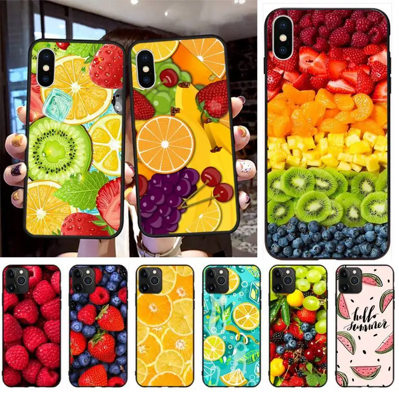Роскошный чехол для iPhone 11 pro XS MAX 8 7 6 6S Plus X 5S SE 2020 XR с фруктами и едой уникальный