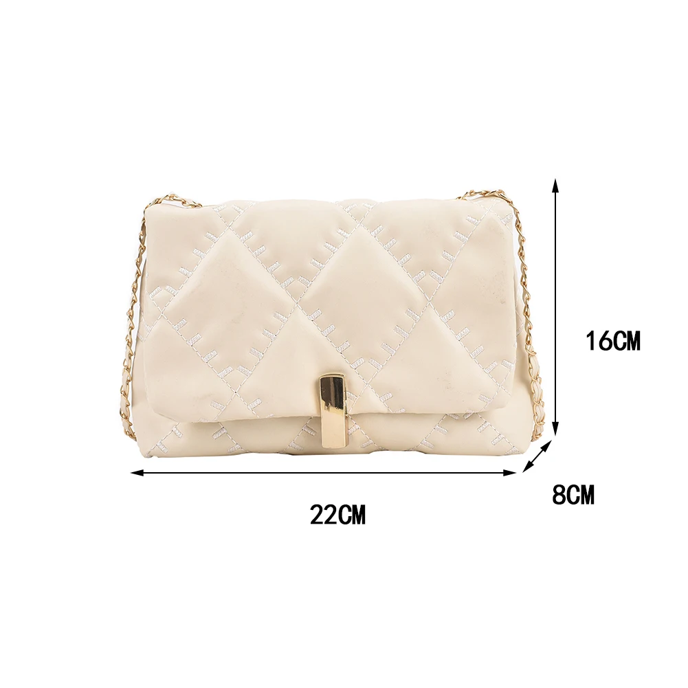 

2021 Luxury Lattice Pattern Crossbody Bags Women's Fold Over Shoulder Bags Fashion Chain Bag Soft Pu Leather Handbag Lock Purses