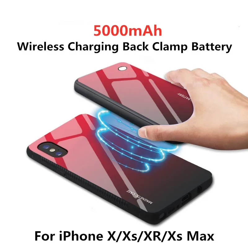 Беспроводной магнитный чехол для батареи iPhone X XS Max портативный внешний