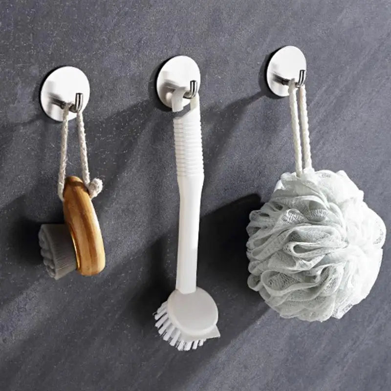 

4/8Pcs Durable Free Punch Hook Stainless Steel Hook Bathroom Kitchen Door Hook