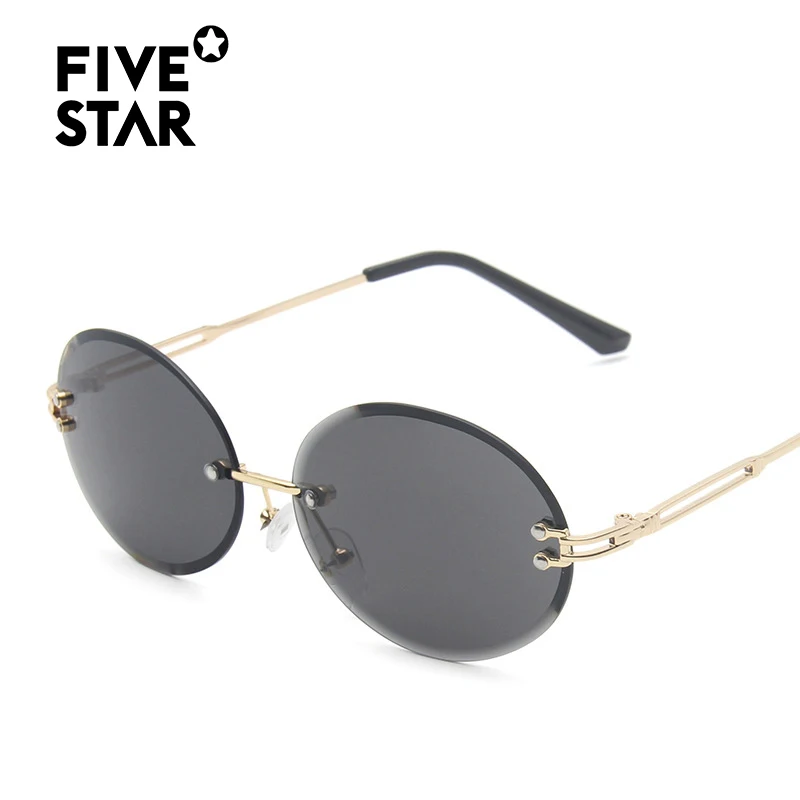 

2020 New Oval Rimless Sunglasses Women Brand Designer Vintage UV400 Driving Sun Glass Men Frameless Gradient Eyewear
