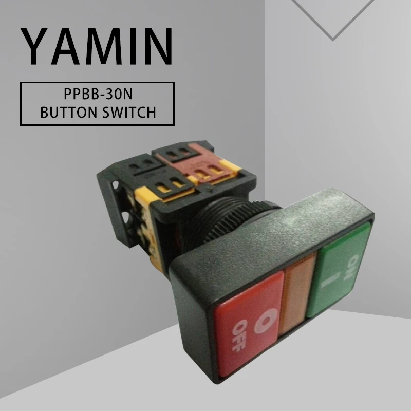 Кнопочный переключатель 22 мм 10A ВКЛ-ВЫКЛ 2 положения 4 клеммы Винты Электрическое управление PPBB-30N