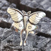 new retro silver plated angel butterfly ring fashion insect ring male and female animal gothic steam party stainless steel ring