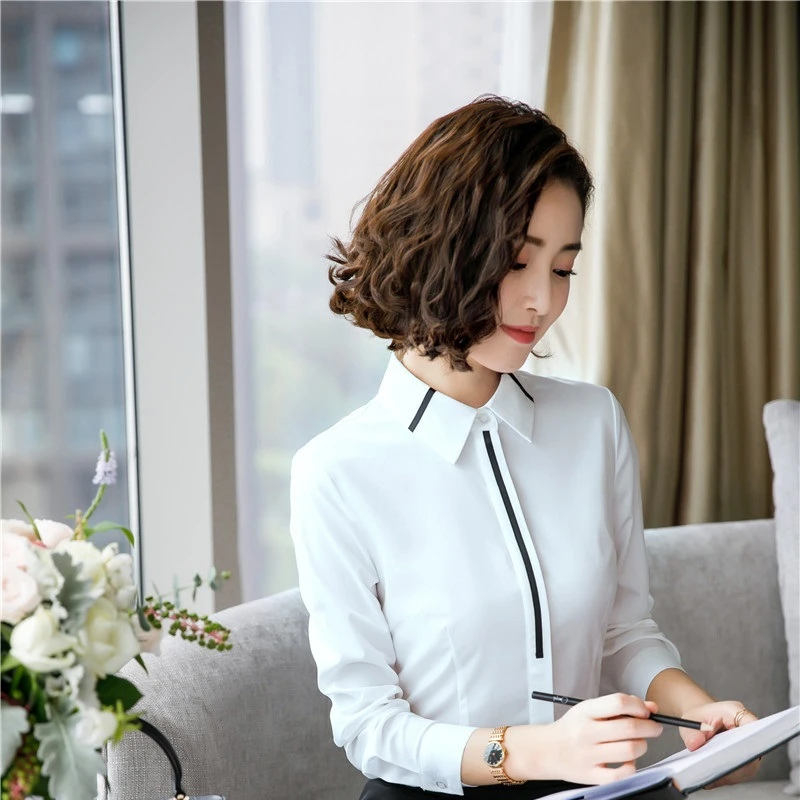 Осень зима 2019 деловая женская одежда для работы в офисном стиле блузки и рубашки