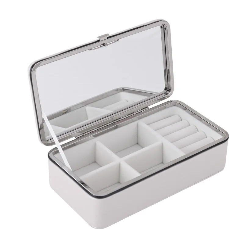 Коробка для хранения ювелирных изделий из искусственной кожи женщин переносные