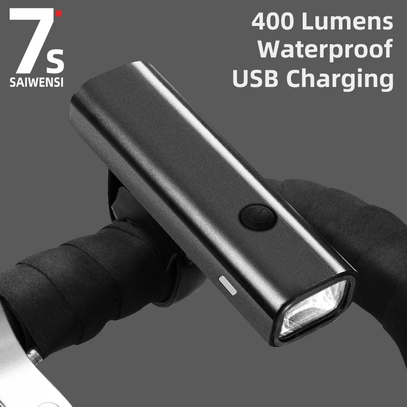 

SAIWENSI 400 Lumens Bicycle Light USB Charging LED Lighting Lamp Cycling Flashlight Lantern MTB Road Bike Headlight Accessories