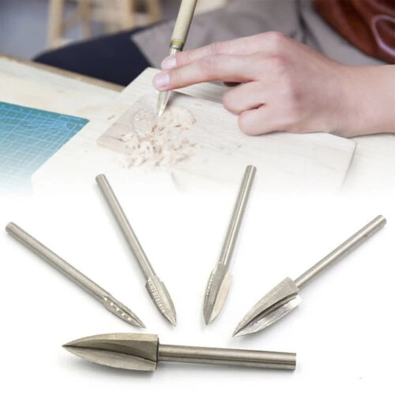 

5 Pcs/set Wood Carving Engraving Drill Bit Milling Cutter Carving Root Tools Woodworking SLC88