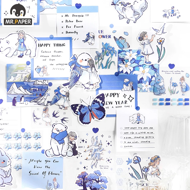 Mr.paper 56 шт./компл. 4 вида конструкций мультфильм Стиль Синий Друзья серии
