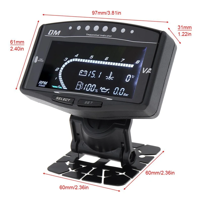 6 в 1 Универсальный Автомобильный цифровой ЖК датчик давления масла вольтметр