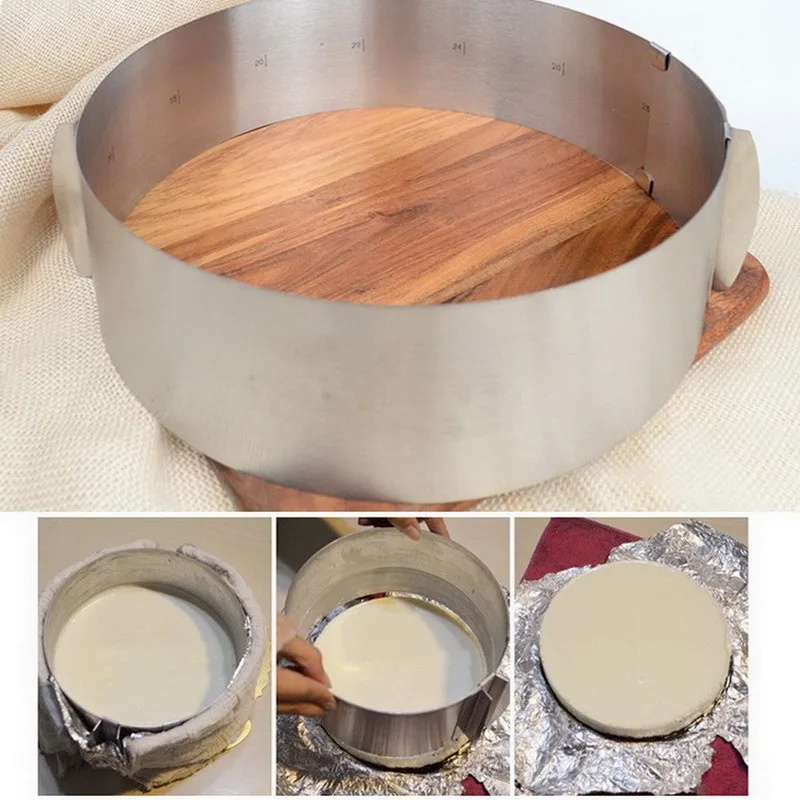 

Retractable Cake Molds Stainless Steel Baking Moulds Fondant Molds Cutters Round & Square Form Ring Mold Cake Decoration Tool
