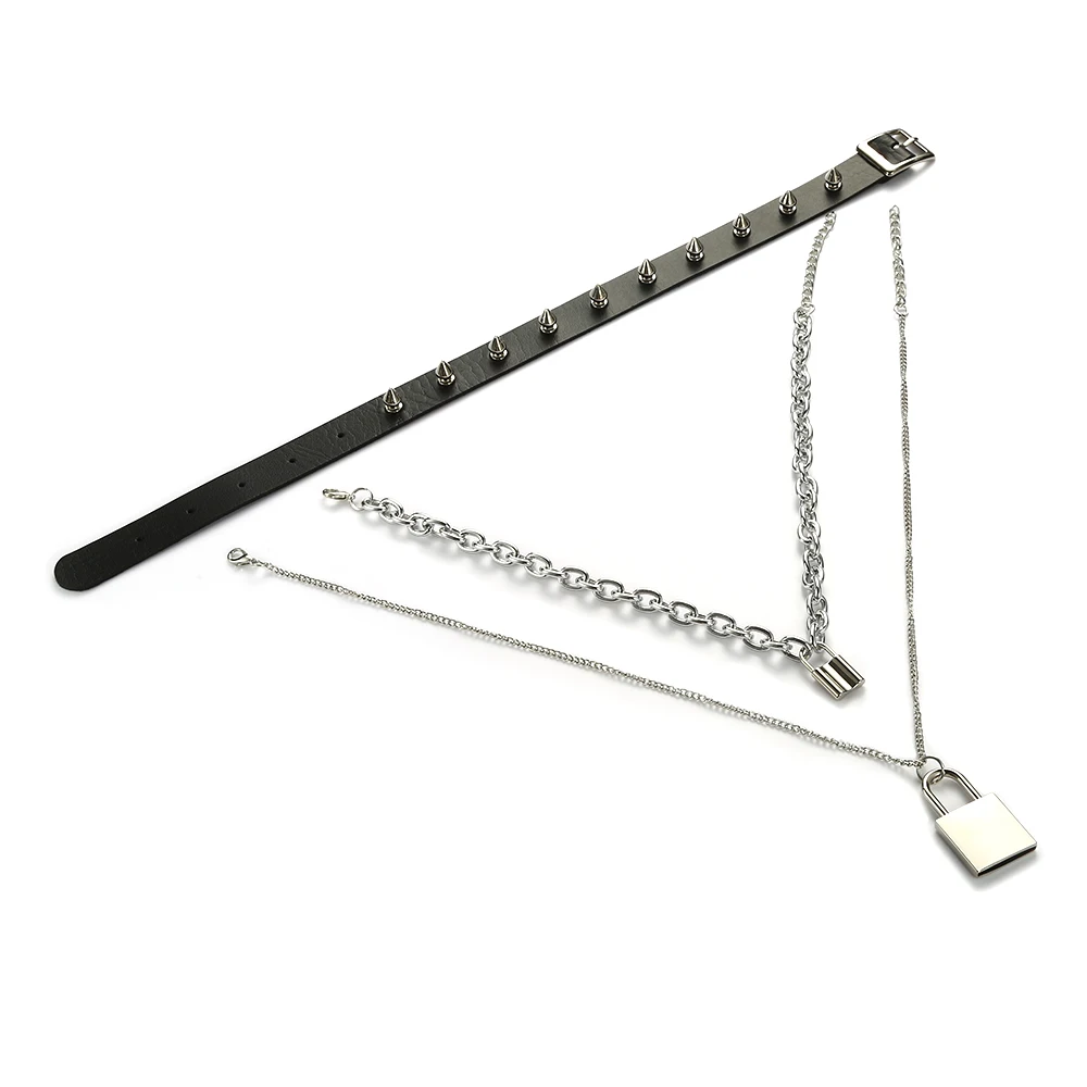 Ожерелье в стиле панк для женщин и мужчин чокер с шипами готическом ожерелье