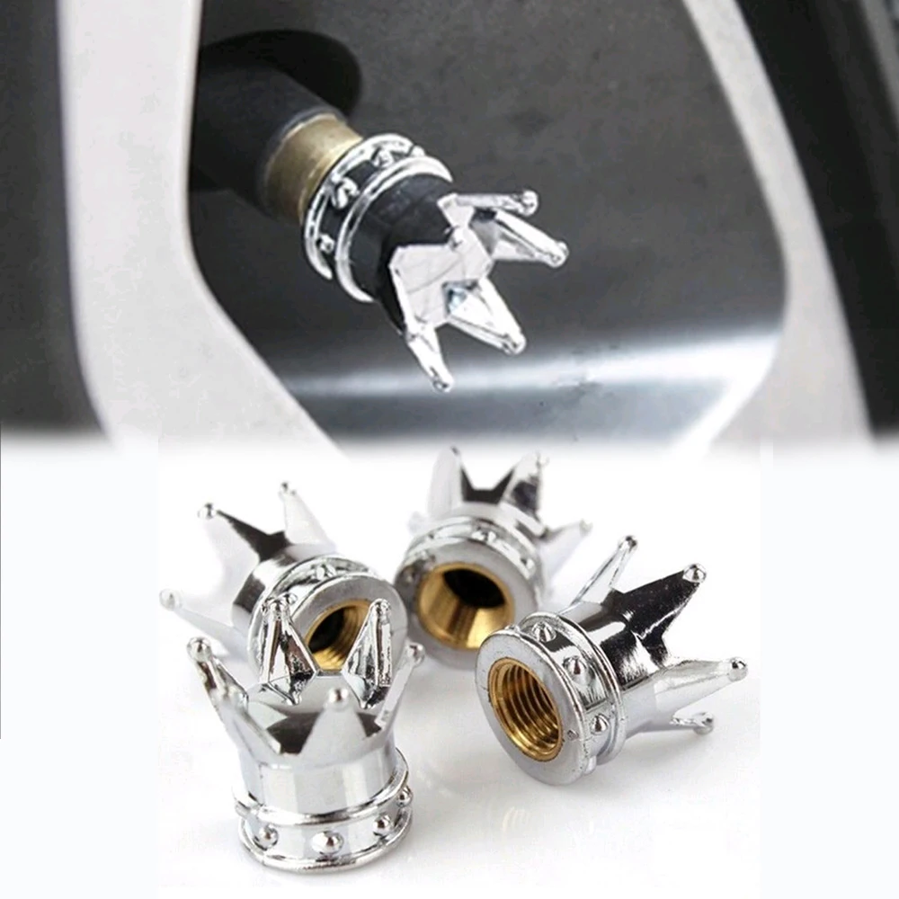 

4 шт., серебристые колпачки для воздушных клапанов автомобильных шин