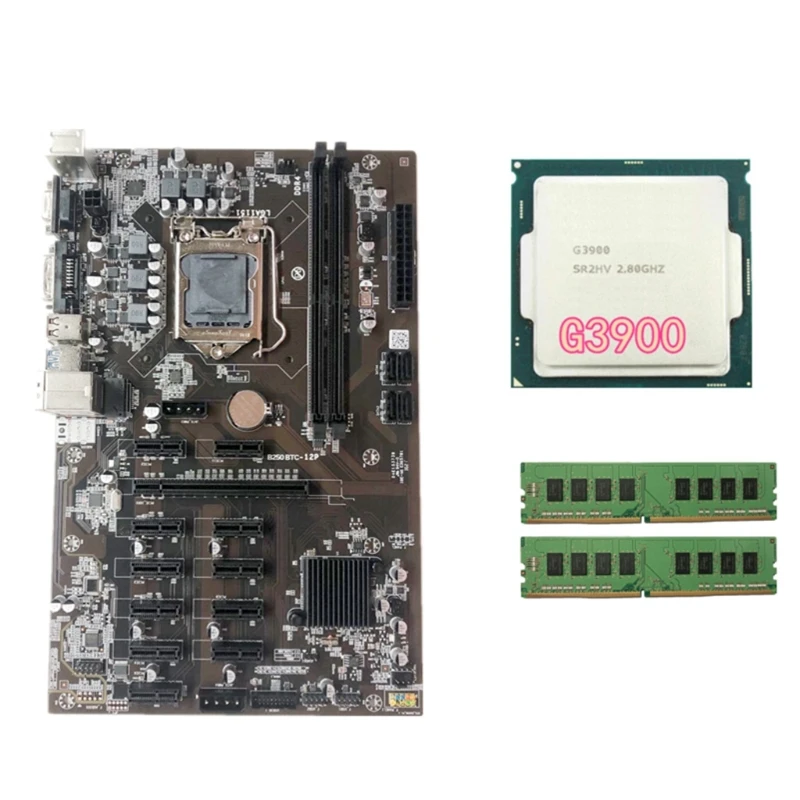 

Easy Installation B250 Miner Motherboard with Durable G3900 CPU DDR4 Memory Module Kit for Miner Dropship QXNF