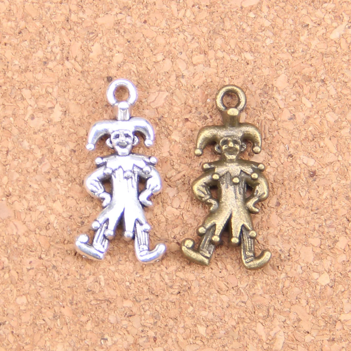 62pcs Charms clown joker jester 25x12mm Antique Pendants Vintage Tibetan Silver Jewelry DIY for bracelet necklace - купить по