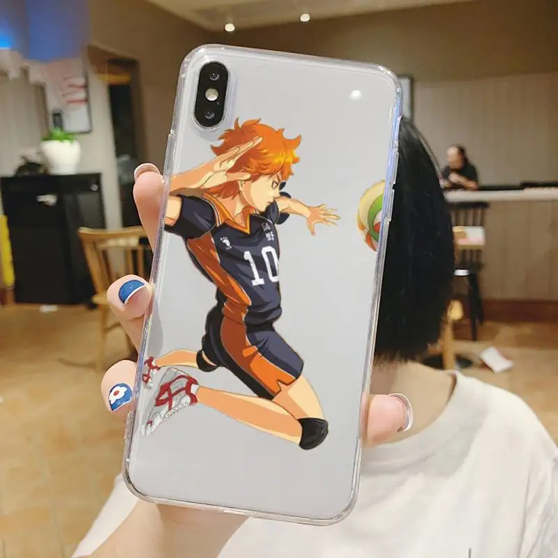

Haikyuu Hinata attacks Anime Phone Case Transparent soft For iphone 5 5s 5c se 6 6s 7 8 11 12 plus mini x xs xr pro max