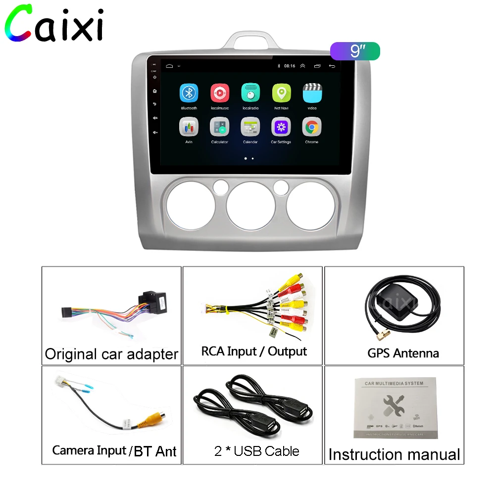 Автомобильный мультимедийный плеер CAIXI Android 8 1 для Ford Focus Exi MT AT 2 2004 2005 2006 2007 2008-2011 с