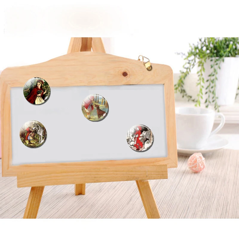 Маленький красный капюшон 30 мм магниты на холодильник Сказочная девушка