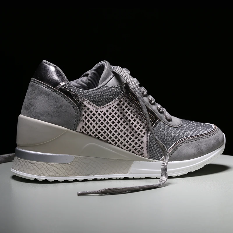 Женская повседневная обувь визуально увеличивающая рост Кроссовки для ходьбы 6 5