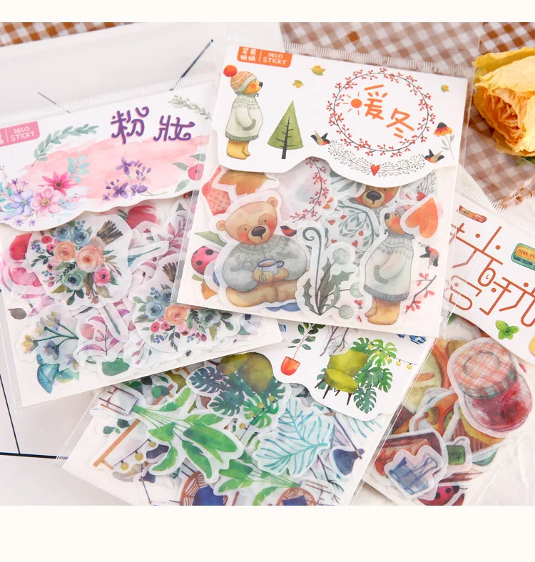40 шт./упак. Kawaii Детские декоративные наклейки, дневник наклейки животных Скрапбукинг Бумага милые канцелярские принадлежности альбом для вырезок расходные материалы