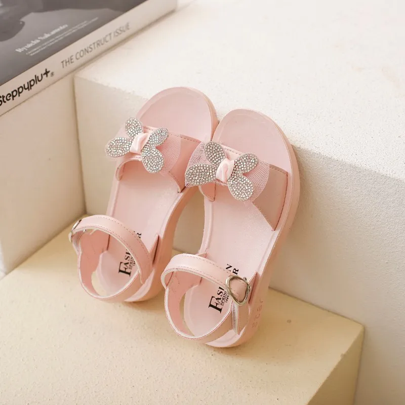 

Girls' sandals 2021 summer new fashion net red little princess soft bottom children's bow little girl shoes baby girls shoes