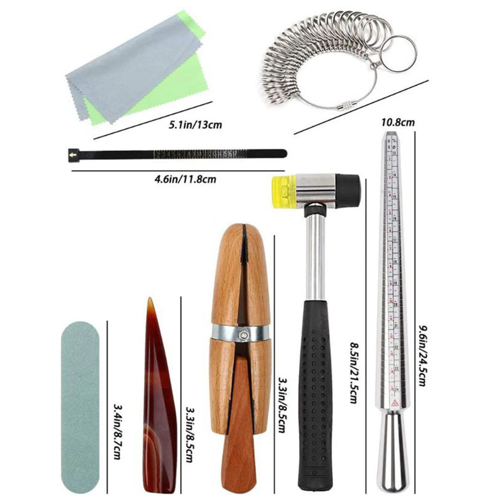 

11 шт. Ювелирный инструмент для измерения роста оправки кольцо грохот комплект легко Применение