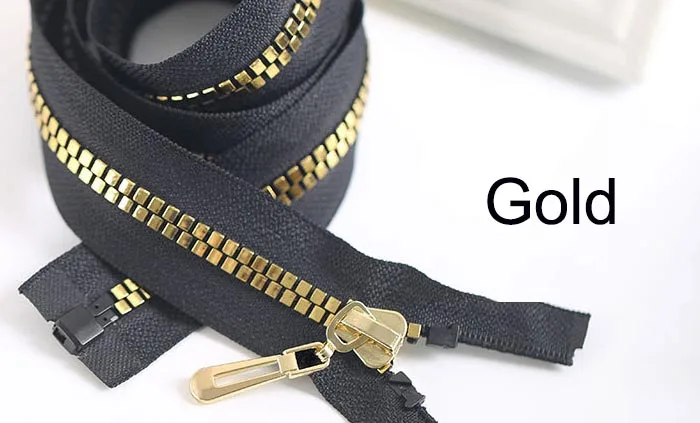 gold 2 шт 8# открытая полимерная молния для шитья экологически чистые куртки пальто молнии для шитья DIY аксессуары для одежды - Цвет: gold