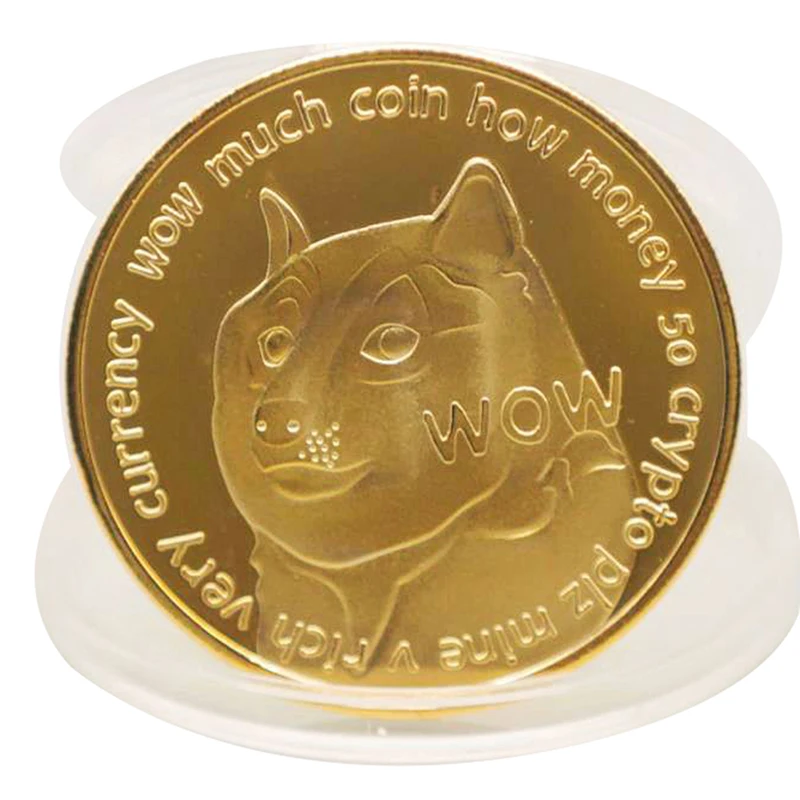 Памятные монеты Dogecoin с изображением милой собаки сувенирные коллекционные
