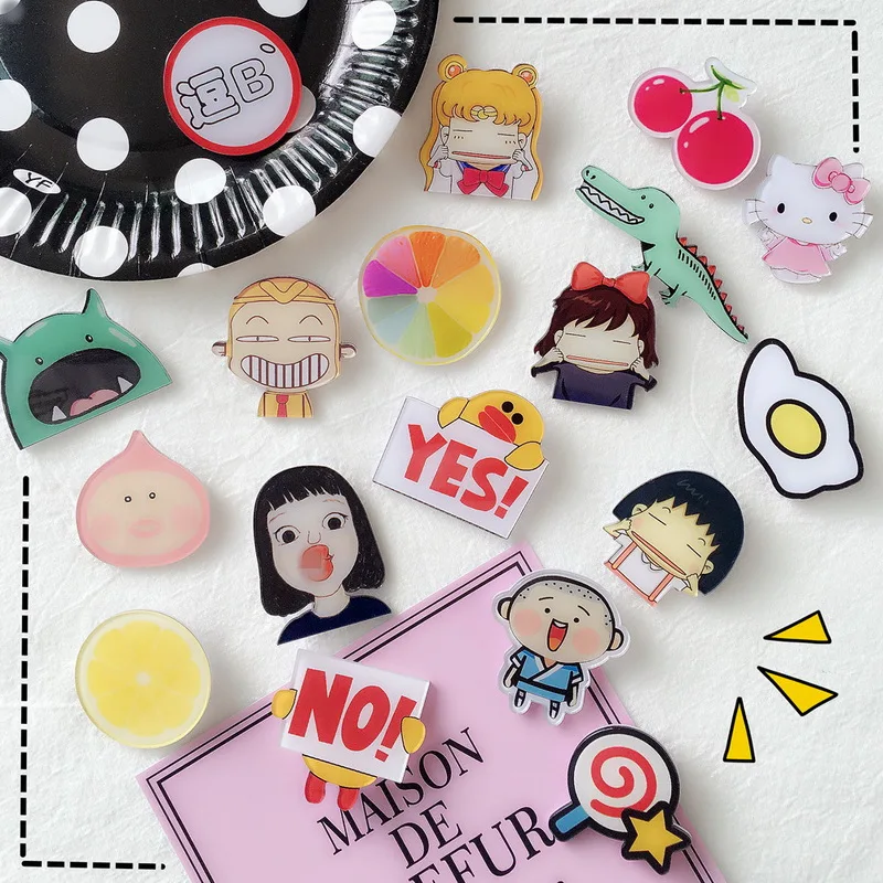 Корейская мода Милая брошь мультяшная акриловая маленький шар персик Япония