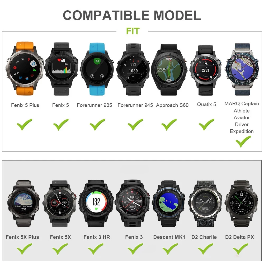 Ремешок силиконовый для смарт-часов Garmin Fenix 5 6 5X 6X Pro Plus 3 HR мягкий Сапфировый