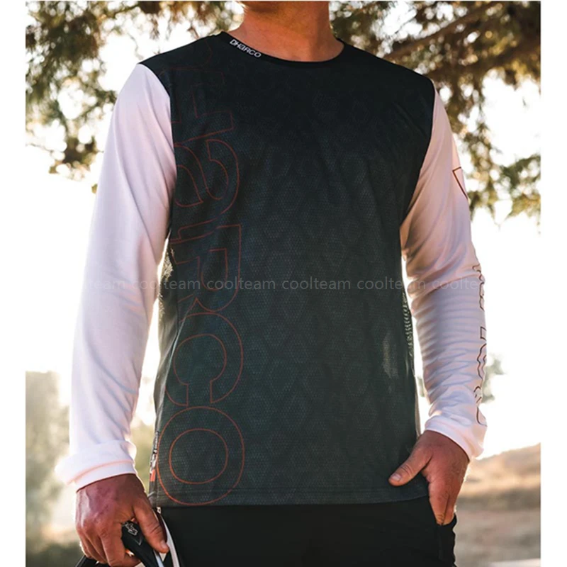 Рубашка для горного велосипеда Enduro DH майка мотокросса из джерси с сеткой по бокам