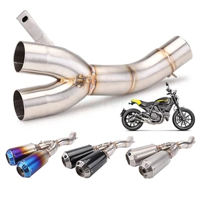 2015-2021 Motorcycle Exhaust Full System Scrambler800 Monster 797 Slip-on Carbon Fiber End Can Manifold Middle Link Pipe Muffler
