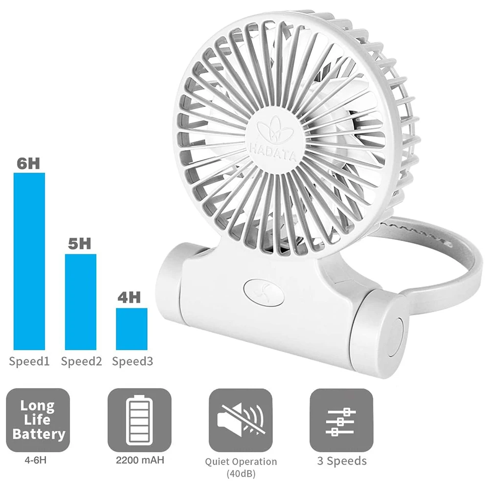 

Mini Fan USB Rechargeable Portable Neck Hanging Handheld Multi Function Three Speed Fan Neck Hanging Handheld Portable USB Fans