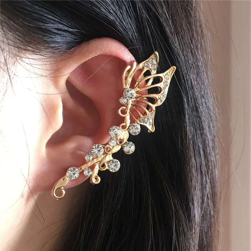 Новое поступление Роскошные Длинные серьги клипсы с кристаллами для невесты без