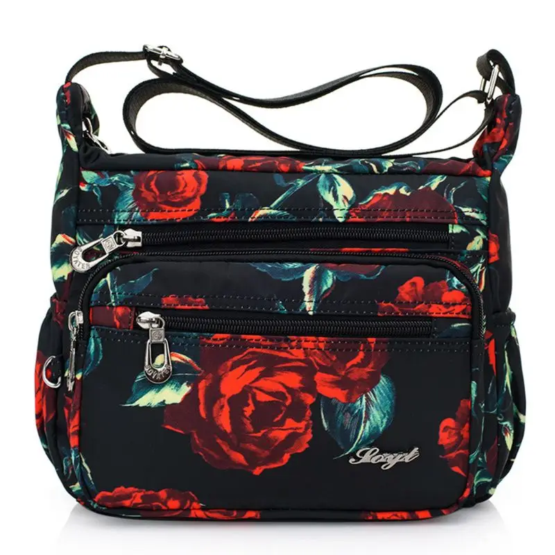

Nylon Floral Multi-Pocket Crossbody Purse Bags for Women Travel Shoulder Bag H8WD