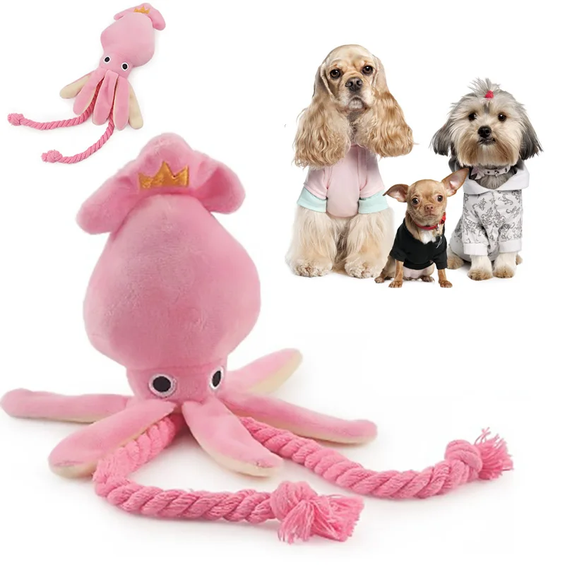 Милый кальмар животное телефон осьминог BB плюшевый питомец веревка для щенка