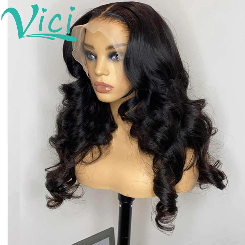 250 плотность HD прозрачный волнистый парик отбеленные узлы водяная волна 13x6