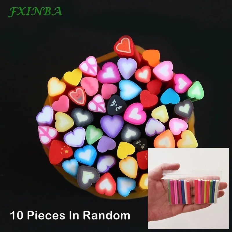 FXINBA 10 шт./лот Fimo фруктовые Ломтики Для слайма/ногти искусство советы глины искусственные фруктовые ломтики палочки Slimes игрушки Lizun DIY