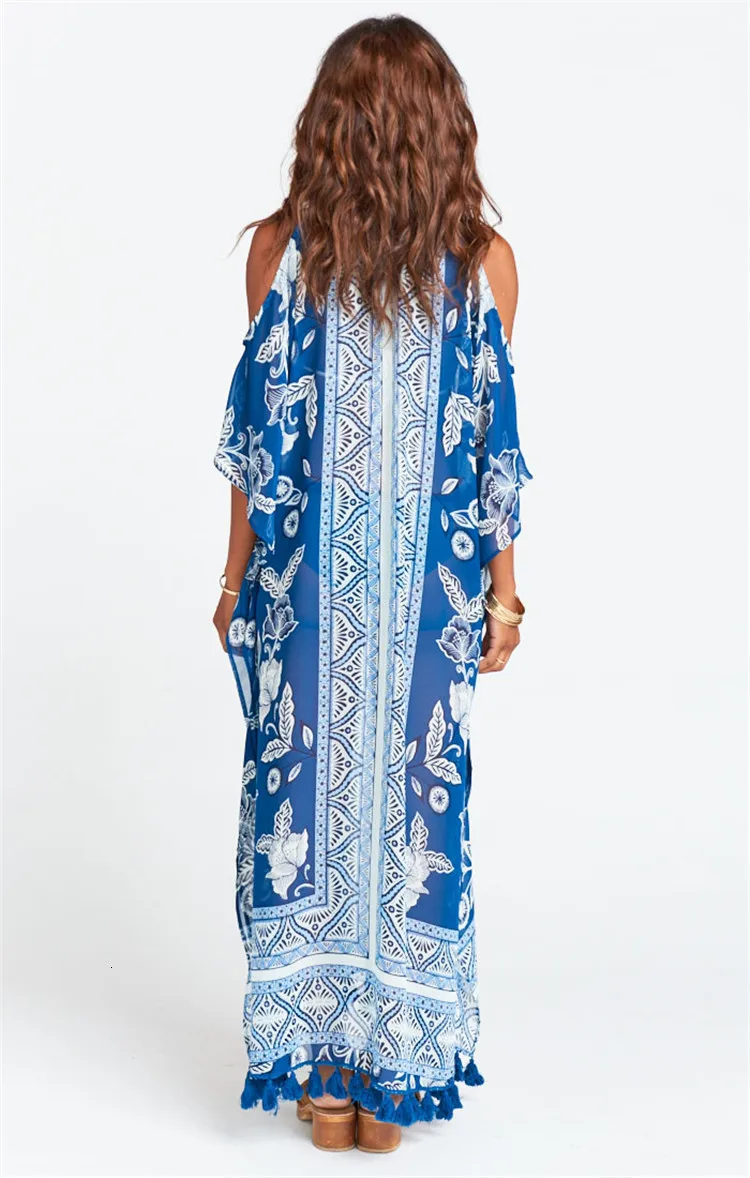 Сексуальное длинное пляжное платье с открытыми плечами на шнуровке женская