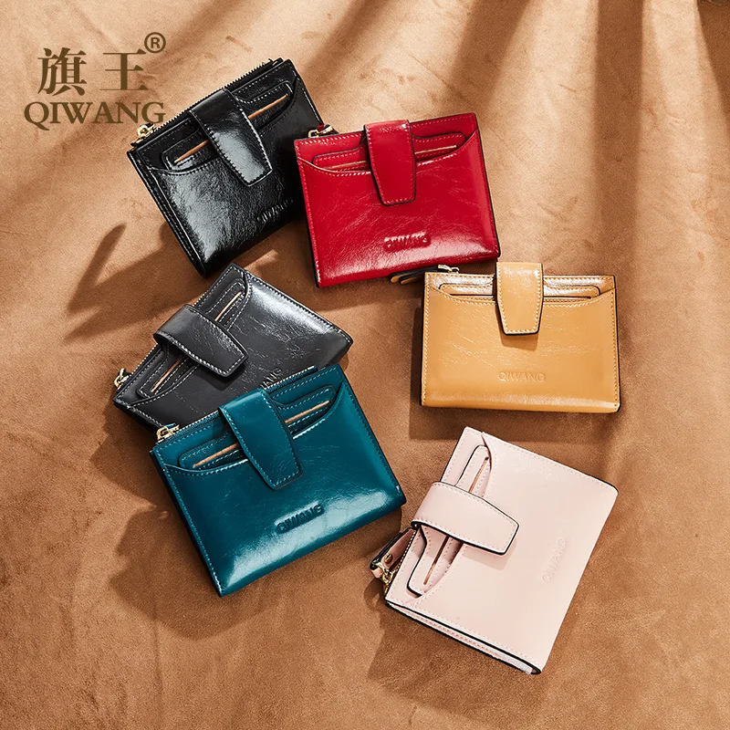 Женские кошельки из восковой кожи вместительный отсек для карточек 2019