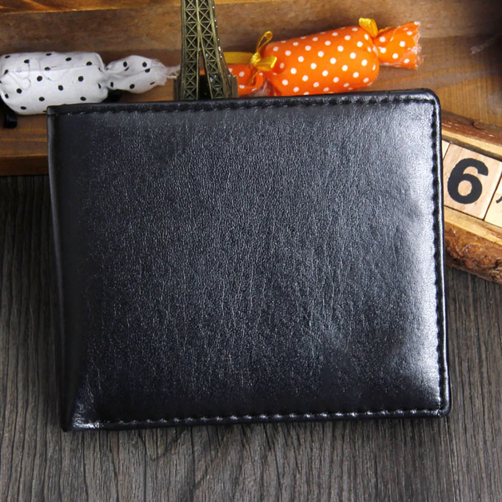 Кошелек мужской двойной из искусственной кожи модный бумажник для удостоверения