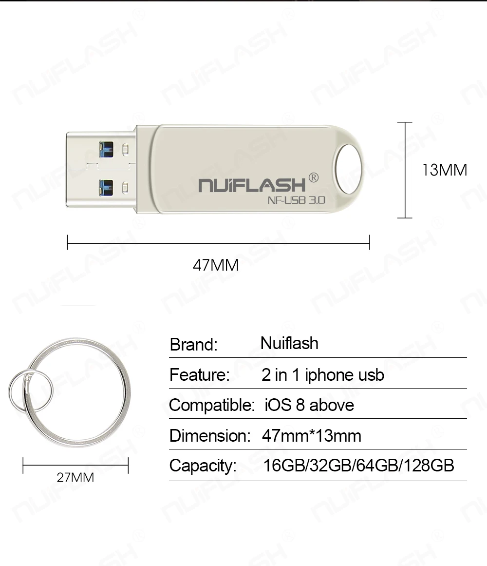 Usb флеш-накопитель для iPhone 6/6s/6plus/7/7plus/8/X Usb/Otg/Lightning 2 в 1 флеш-накопитель для iOS внешних устройств хранения