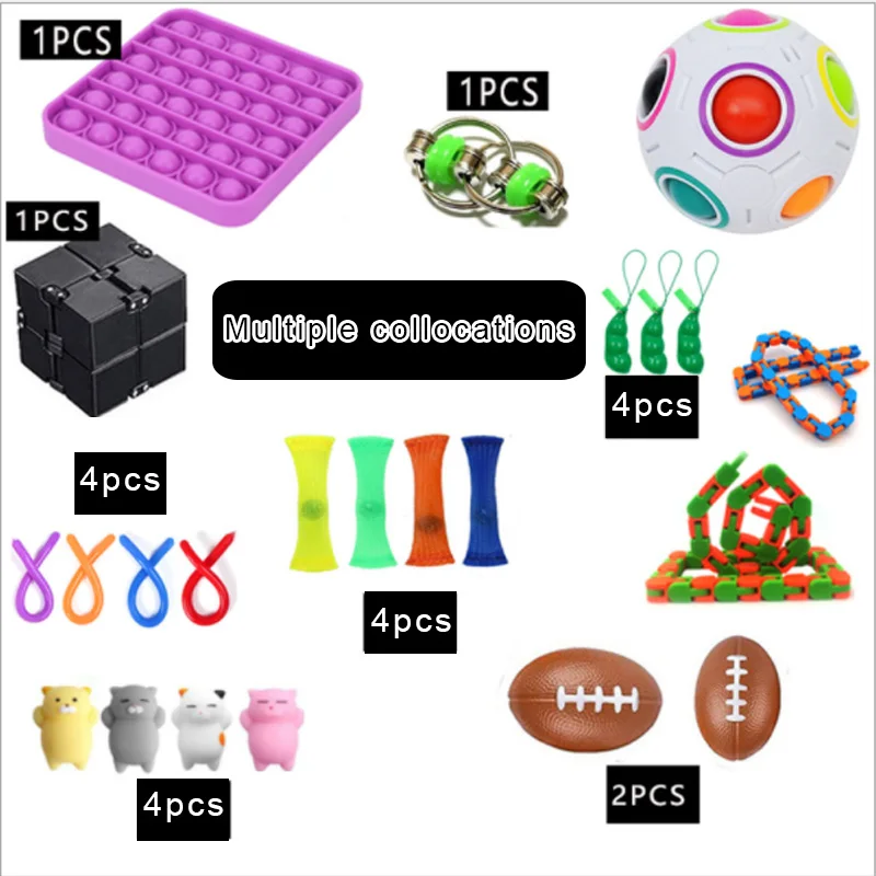 

Fidget Toys Anti Stress Toy Set Strings Pop It Popit Gift Pack Adults Children Squishy Sensory Antistress Relief Figet Toys
