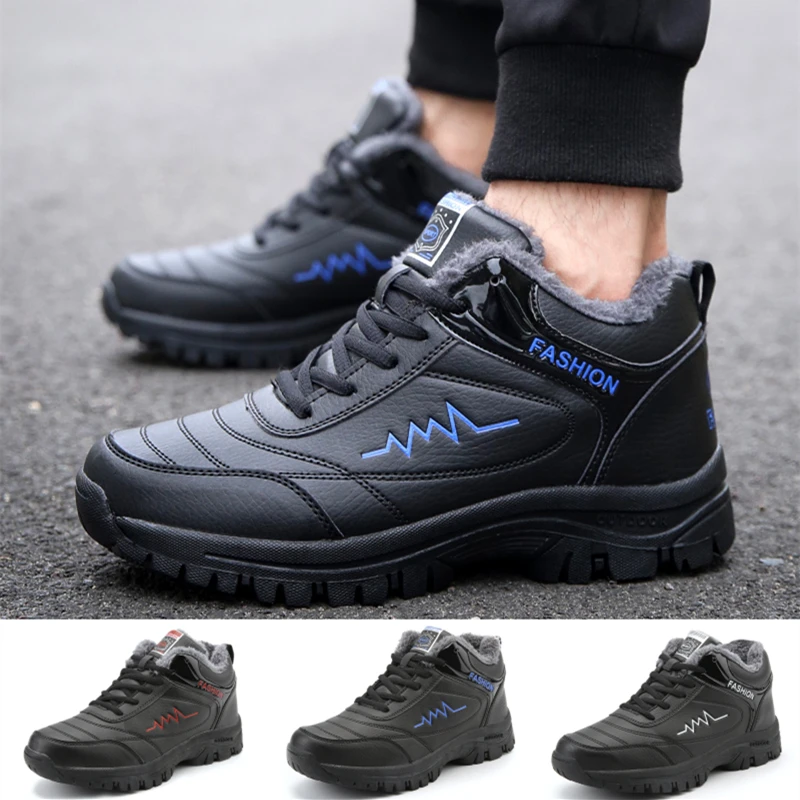 

Мужские ботинки, мужская обувь, кроссовки, зимняя обувь для прогулок, ботильоны для снега, повседневные теплые плюшевые ботинки из искусств...